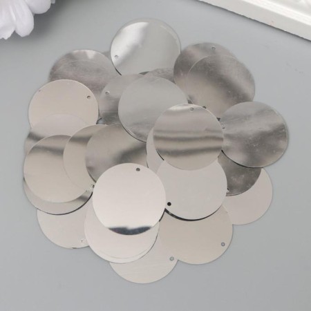 Sequins "circle" silver set 30 g d = 3 cm-1