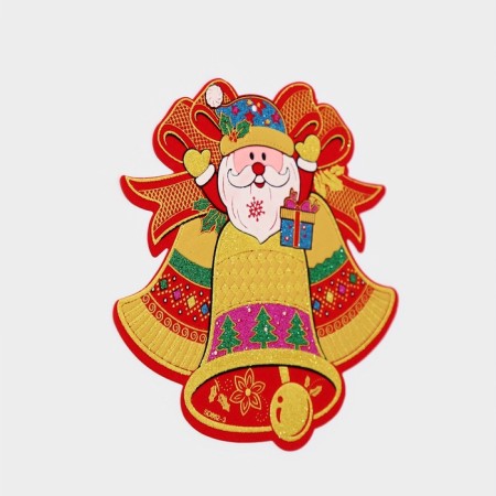 Decorative sticker "Santa Claus and bells" 21.5x22 cm-2
