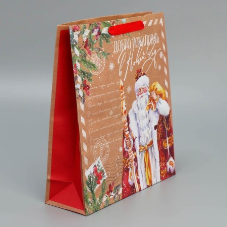 Craft vertical packet "Mail Santa Claus", M 26 x 30 x 9 cm, New Year-2