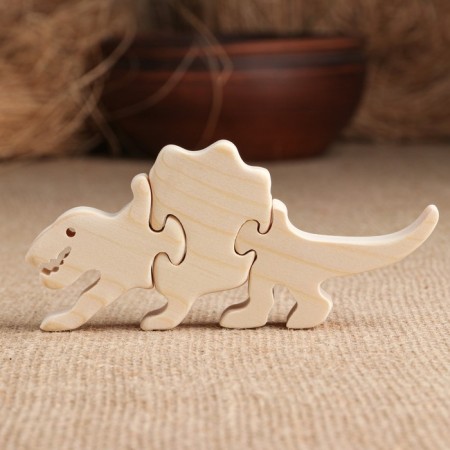 Harvesting for the creativity of the mini puzzle "dimetrodon", wood, 12.3x5.7 cm