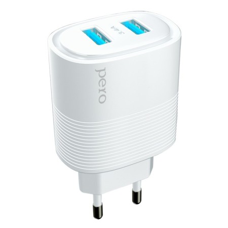 Network charger PERO TC08 Auto Max, 2 USB, 3.4 A, white