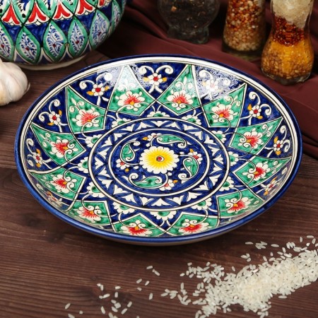 Largan Rishtan ceramics "Patterns", 25 cm, blue