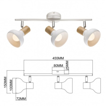 Lamp wall-flowing spot Rivoli Lorena 3kh14, 40 watts rotary-3