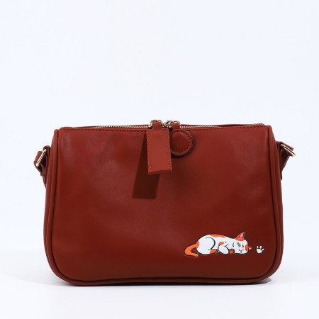 Cross-Bodi Bag on a zipper, brown color