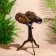 Binoculars on a stand, lens 5 cm, brass,