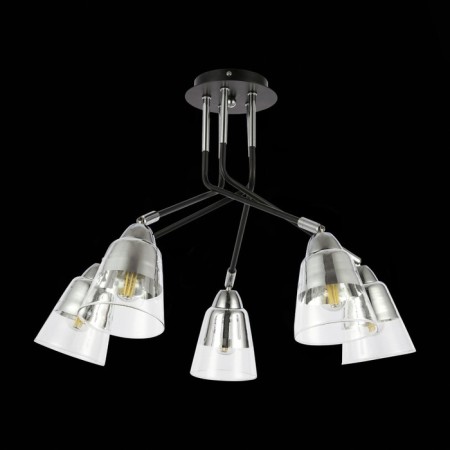 Ceiling EVOLUCE lamp. Sle102902-05. Lirino. 5x40 watts, E27, 54x54x44 cm, black color, chrome-3