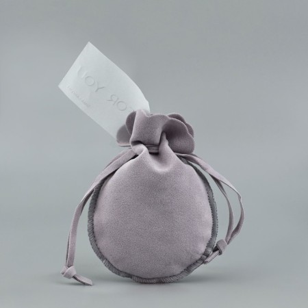 Suede bag “for you”, gray, embossing, 9 × 12 cm-2