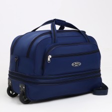 Road bag on wheels, a lightning department, with an increase, an outer pocket, blue color