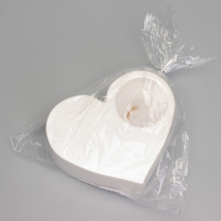 Summary "Heart Big. Marble" from gypsum, 10.5x9x4.5cm, white mother of pearl-2