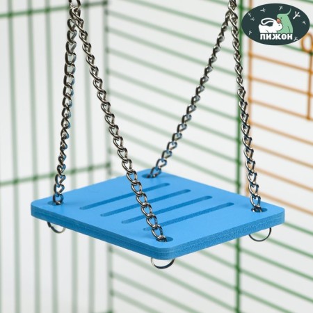 Swing for rodents on chains, 8.5 x 7 cm, foamed PVC, blue