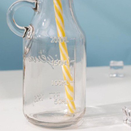 Glass bottle with a lid and a tube, 200 ml, 7.5 × 6 × 14.5 cm, color mix-2