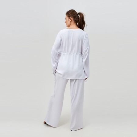 Women's costume (tunic, trousers) minku: casual collection color white, size 58-1