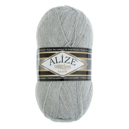 Yarn "Superlana Klasik" 25% wool, 75% acrylic 280m/100g (208 light gray)-1