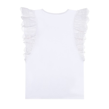 Knitted blouse with volumetric lace sleeves, height 140 cm-8