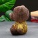 The piggy bank "Bear in a jacket with heart" brown, bronze, 19 cm