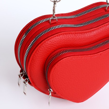 Bag Women's Cross-Bodi with a zipper, red color-4