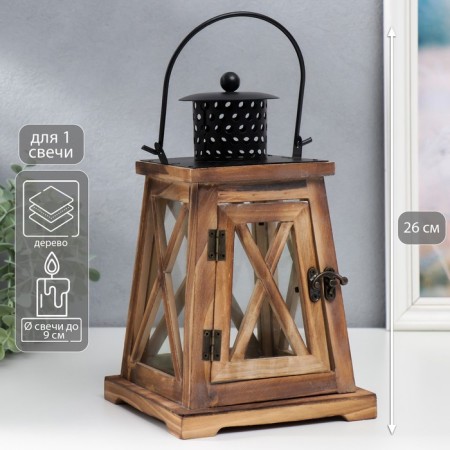 Summary tree on 1 candle "Lantern - trapezoid" aged 26x16x16 cm
