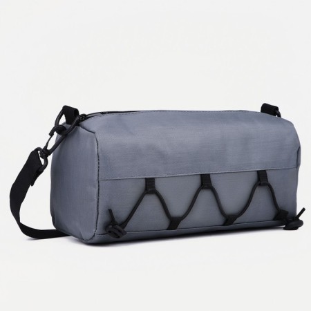 Sports bag with zipper, gray color-2