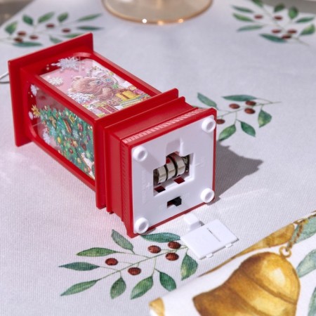 LED figure "Red Lantern with a bear cub" 5 × 12 × 5 cm, plastic, AG13x3 batteries, glow warm white-2