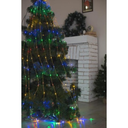 Girlynda "Horse tail" 15 threads of 2 m, IP20, golden thread, 300 LED, glow of multi, 220 V-2