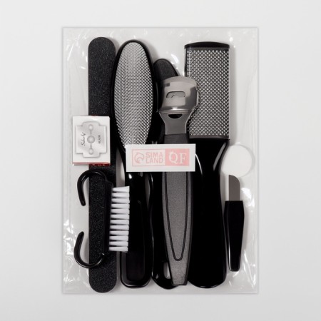 Set for pedicure, 9 items, in a package, black color-7