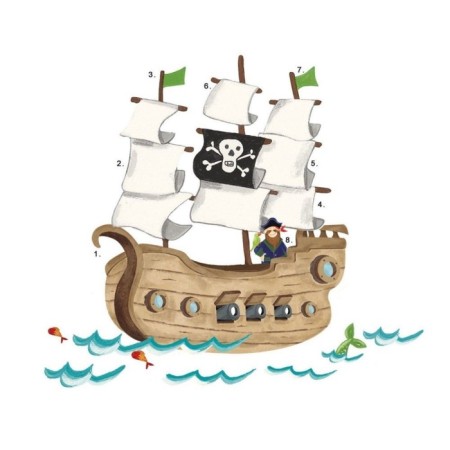 Stickers for decor Roommates "Pirate ship"