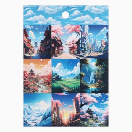 Set of paper stickers "anime", 10 pieces, 11 x 15.5 cm-2
