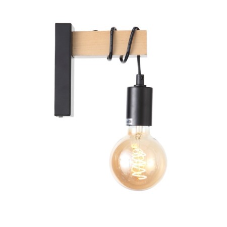 Wall lamp EVOLUCE. SL1142.401.01. Bagetti. 1x60 W, E27, 6.5x16 cm, black color, light wood-5