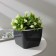 Kashpo with the insert "gloss", 2.4 l (1.6 l), graphite color