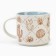 Ceramic mug with a lid and spoon "Cacti", 470 ml, beige color