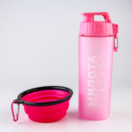 Set of drinking bowl and silicone bowl "cats"-1