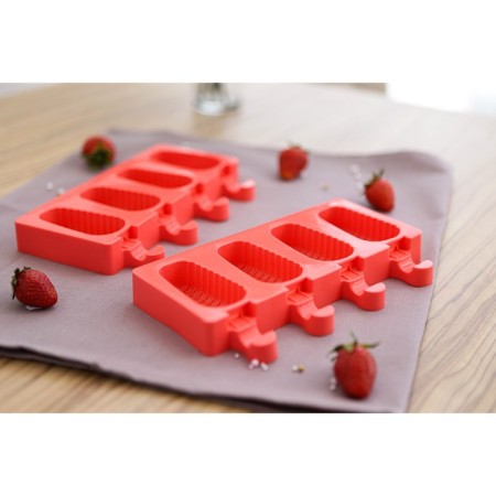 Form for ice cream “Eskimo in the glaze”, silicone, 18.5 × 12.3 × 2.5 cm, 4 cells, color mix-9