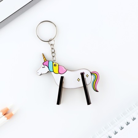 Key keychain wooden designer "Unicorn", 7 x 6.6 cm-3