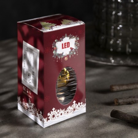 LED figure "Lantern with a snowman" 8 × 12 × 6 cm, plastic, batteries AG13x3, glow warm white-4