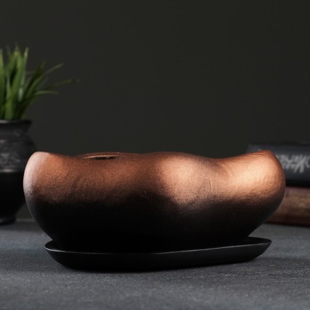 Bonsai Small pot of bronze, 0.6, l/ 17x14x8cm-1