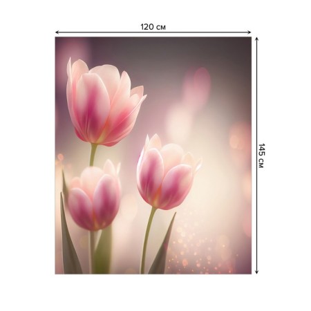 The tablecloth “Tenderness at dawn”, rectangular, Saten, size 120x145 cm-1