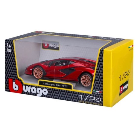 BBURAGO LAMBORGHINI SIAN FKP 37, Die-Cast, 1:24, opening doors, red red-9