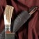 Knife Pchak Sharkhon - large, roe deer, wide handle, Garda tin engraving. ShH-15 (17-19 cm)