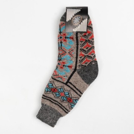 Women's Woolen socks "Ornament", color nut, size 23-2