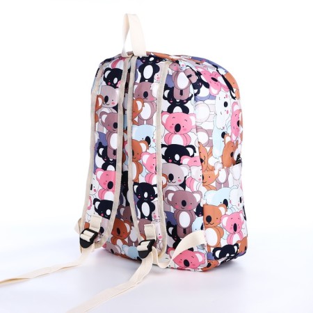 School backpack from textiles on a zipper, 3 pockets, pencil case, color colorful color-5