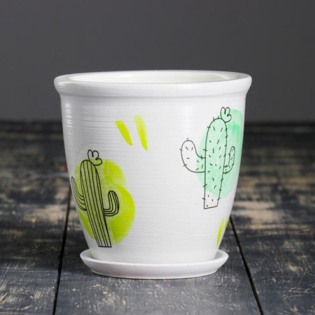 Flower pot "Cactus" No. 2 (D12) Gothic cord, 0.7 liters-5