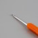 Knitting hook, bilateral, with silicone handle, d = 4/6 mm, 13.5 cm, orange color