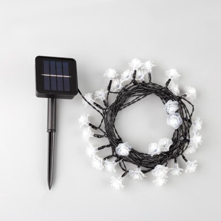 Garland “thread” 4.5 m with nozzles “roses”, IP44, dark thread, 30 LED, glow red, 2 modes, solar battery-4