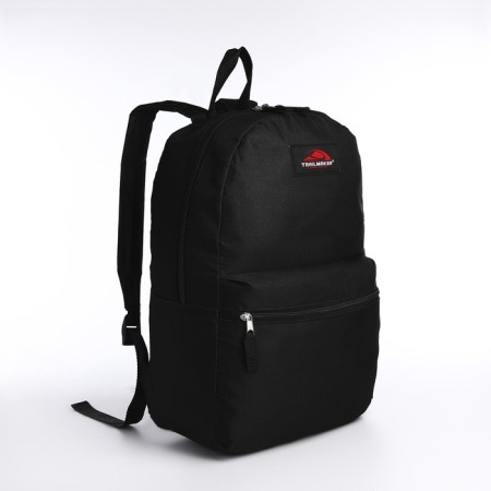 A backpack with a zipper, an outer pocket, the color is black-2