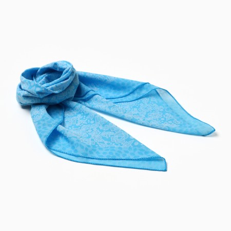 Women's scarf, blue color, size 70x70