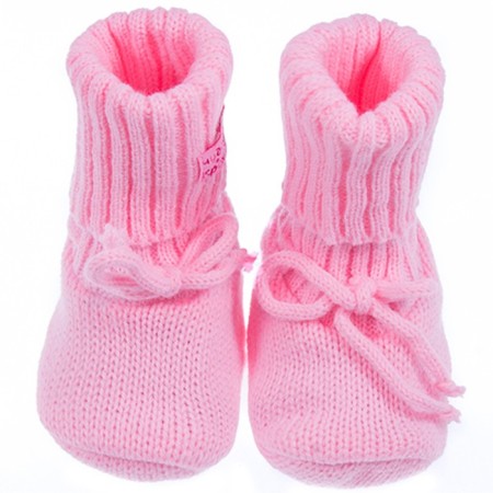 Baby booties, pink color, age 6-9 months