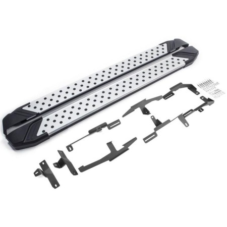 Thresholds for the car "BMW-Style Circle" Rival for Mazda CX-9 II 2016, 193 cm, 2 pcs., Aluminum, D193al.3803.2-2