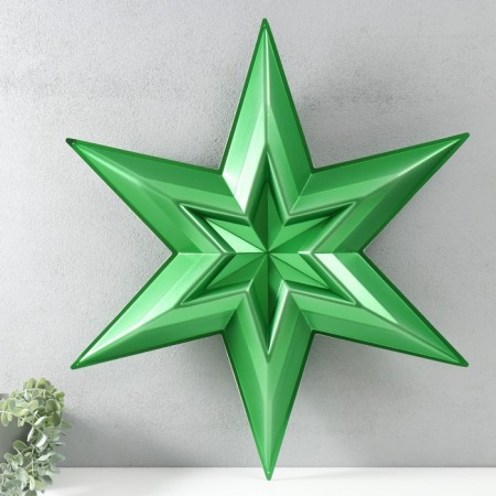 Figure "Star in the Star" large green metallic, 69.5x60.3 cm-1