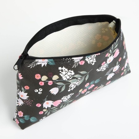 Cosmetic bag with lightning, black color-2
