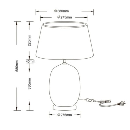 Decorative table lamp Arte Lamp Sarin A4061LT-1PB, E27, 40 W, 38x38x58 cm, copper, white-1